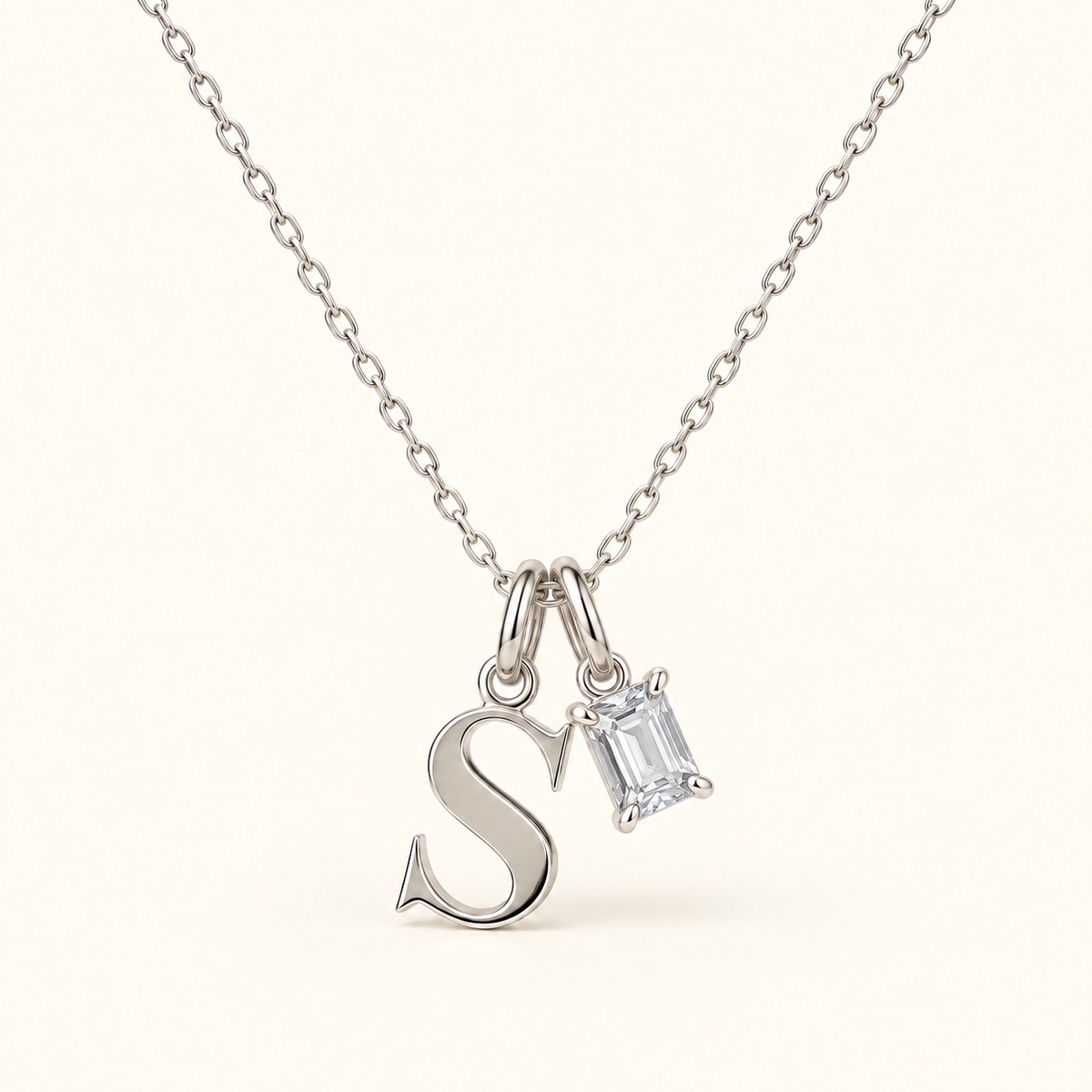 Personalized Initial Birthstone Necklace – Letter & Gemstone Pendant Gift