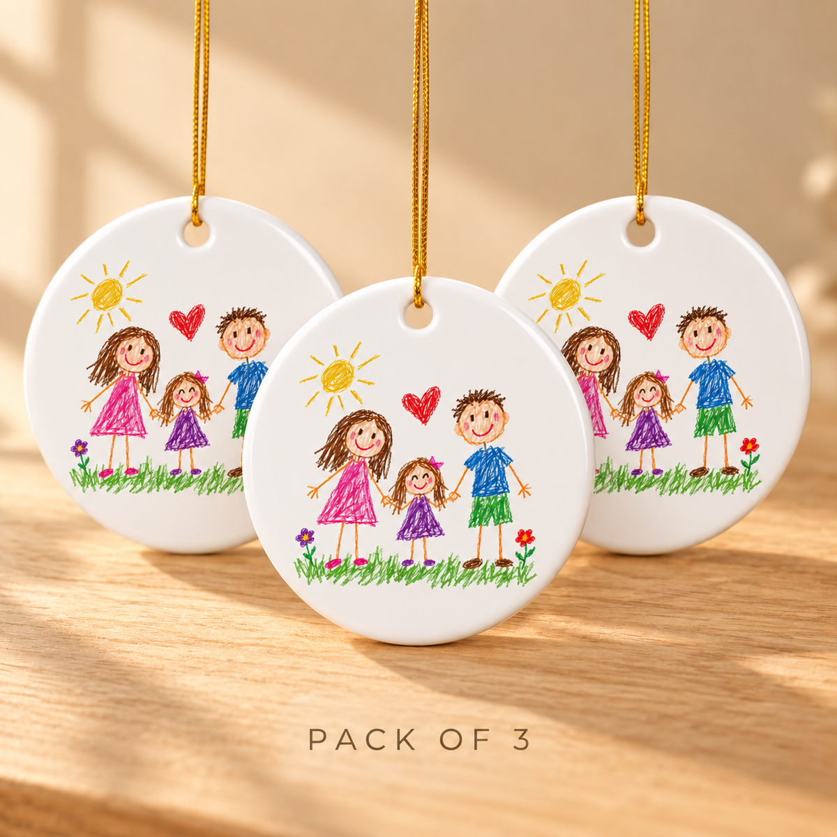 Child’s Drawing Christmas Ornament – Personalized Ceramic Keepsake