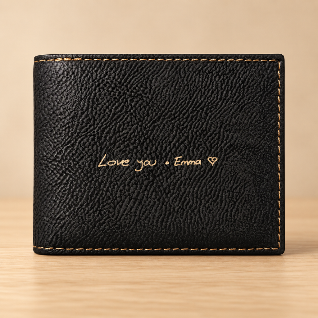 Actual Handwriting Wallet – Personalized Engraved Keepsake