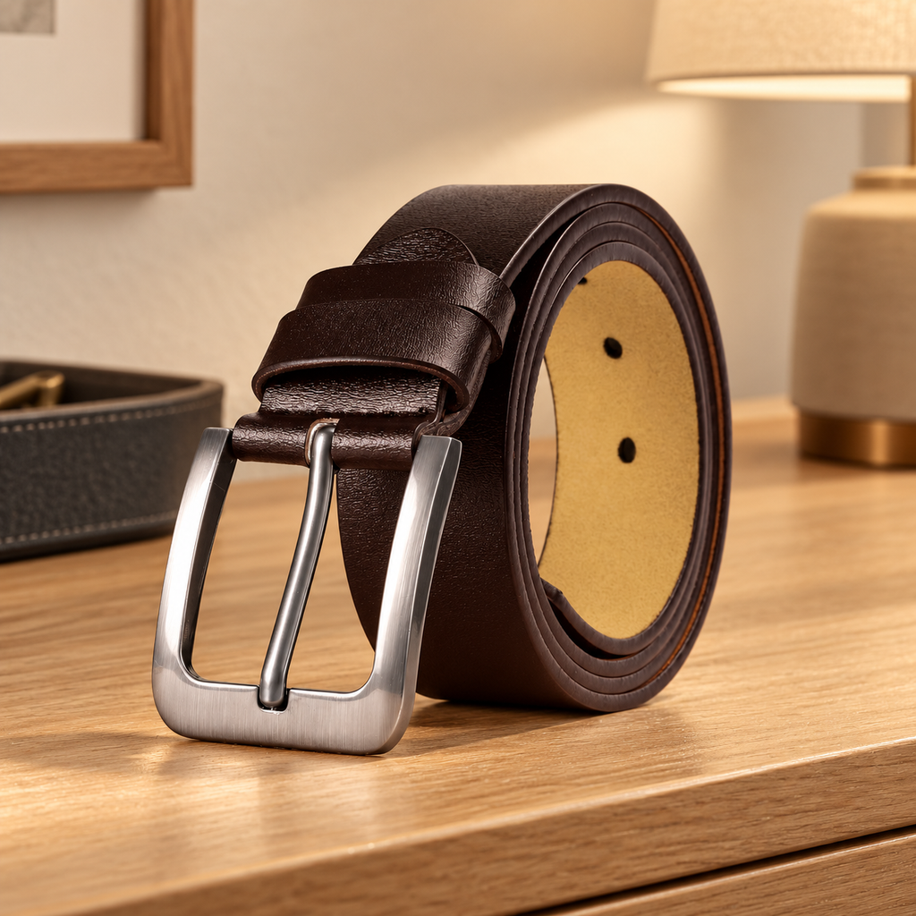 Personalized Engraved Leather Belt – Hidden Message Gift for Him