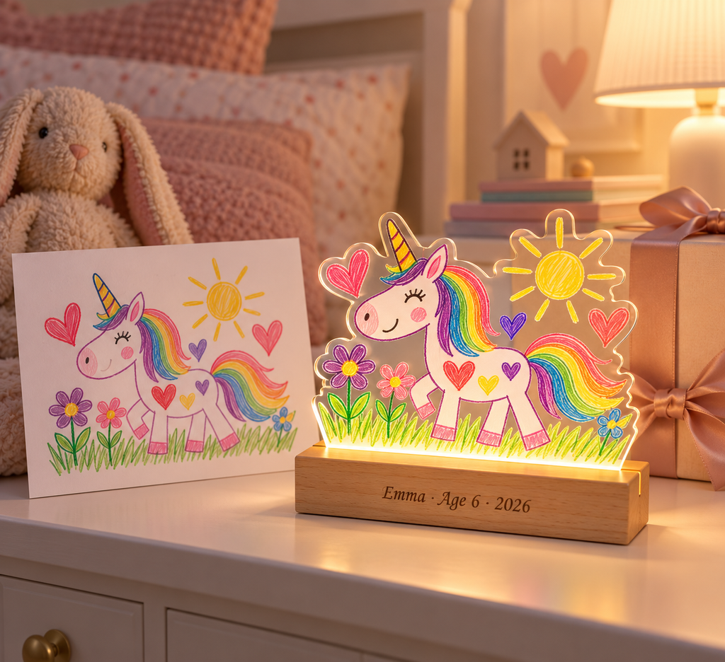 Child’s Drawing Night Light – Personalized Acrylic Keepsake