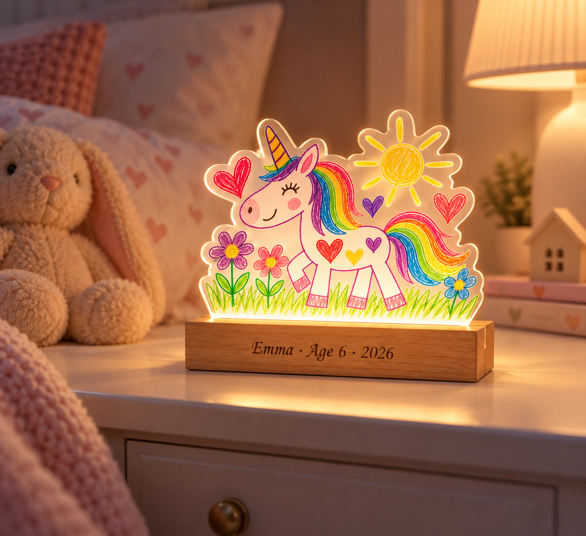 Child’s Drawing Night Light – Personalized Acrylic Keepsake