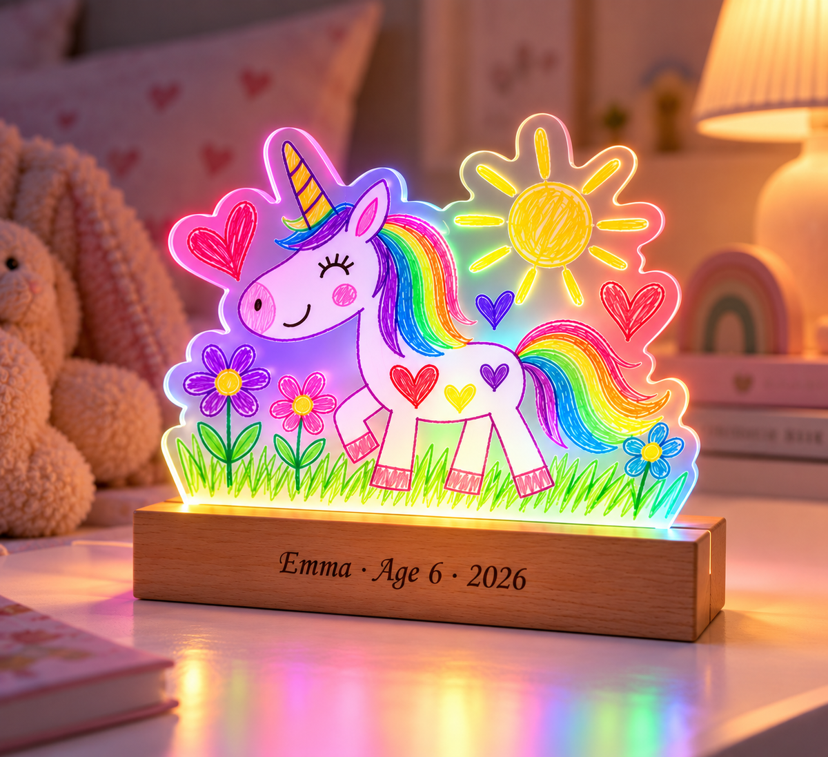 Child’s Drawing Night Light – Personalized Acrylic Keepsake