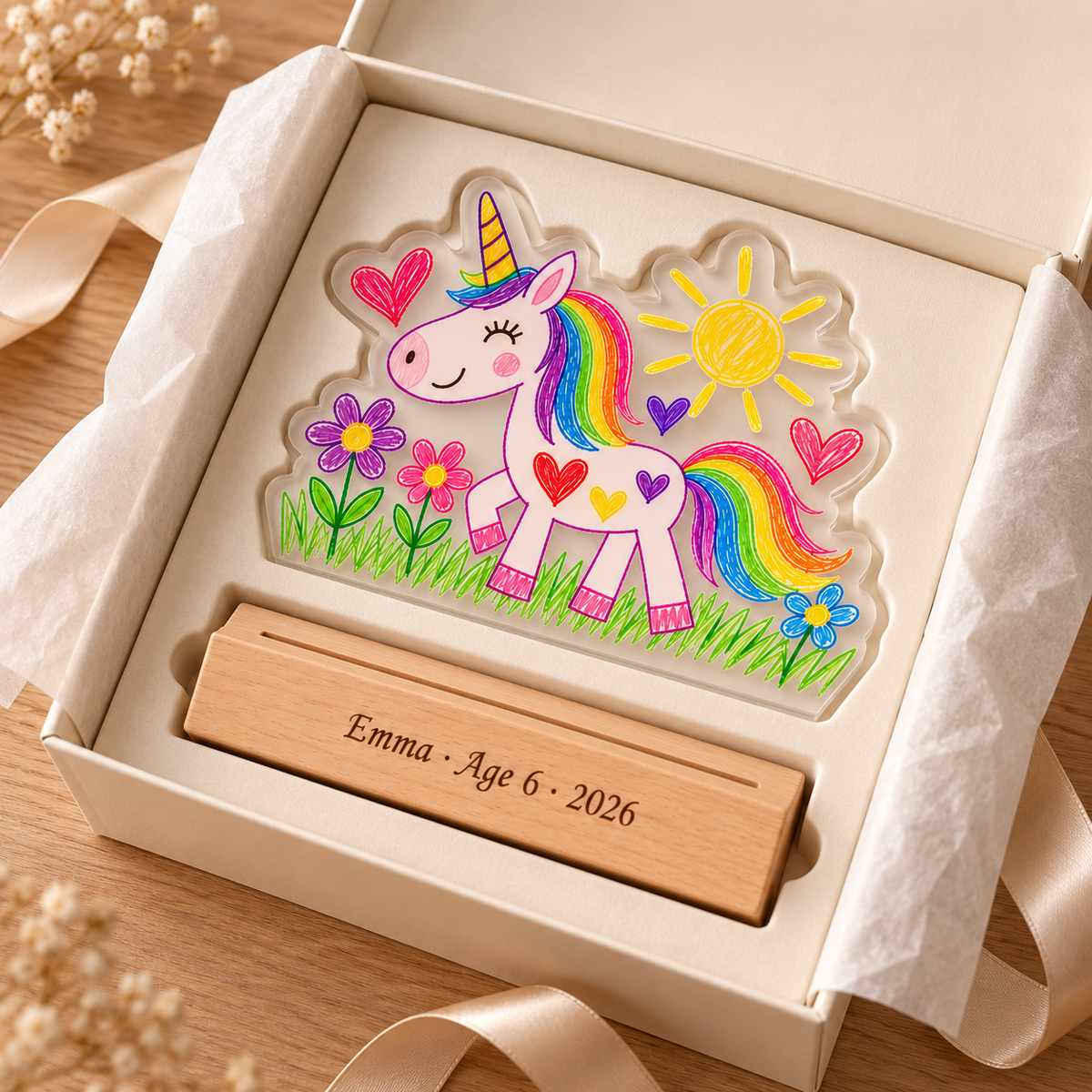 Child’s Drawing Night Light – Personalized Acrylic Keepsake