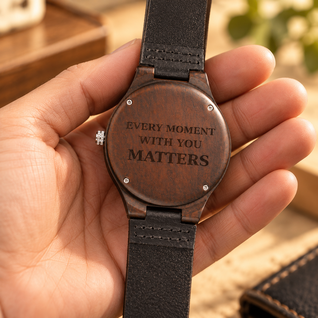 Every Moment With You Matters – Engraved Wooden Watch