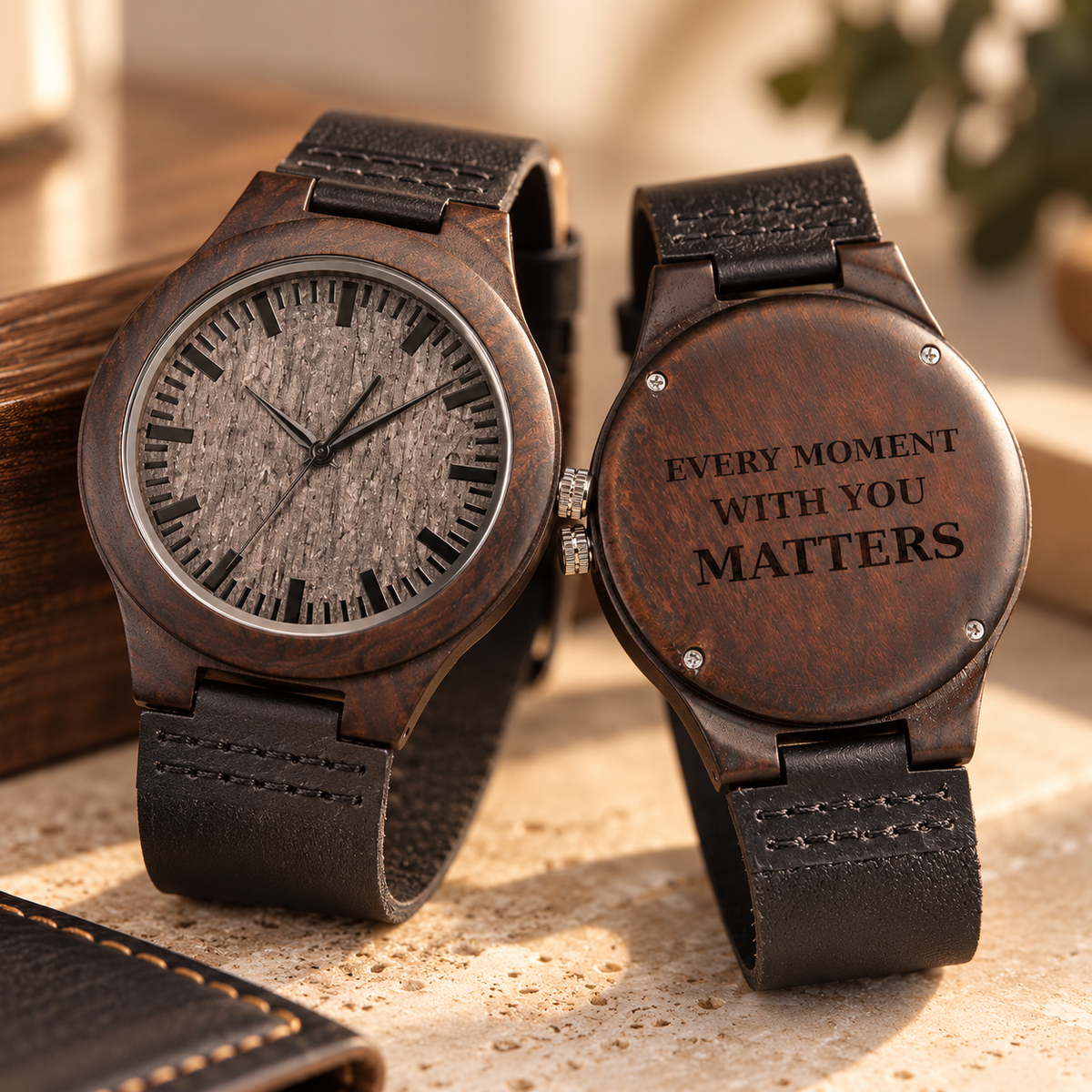 Every Moment With You Matters – Engraved Wooden Watch
