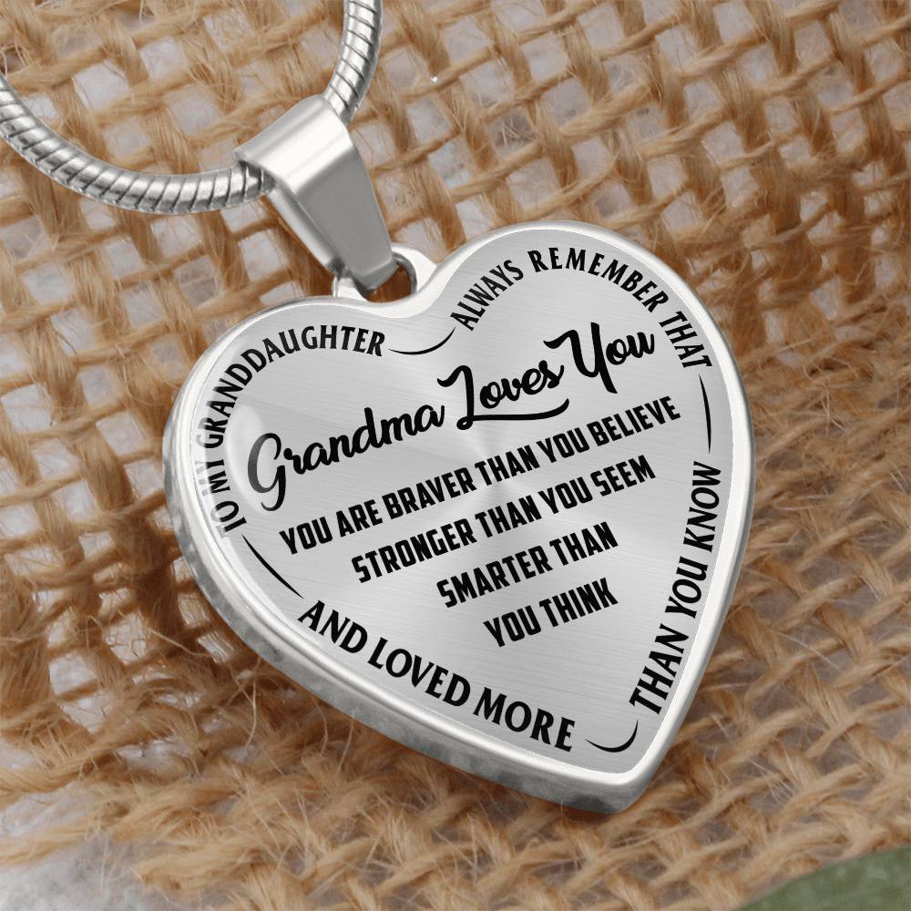Grandma Loves You Heart Necklace for Granddaughter – image 2