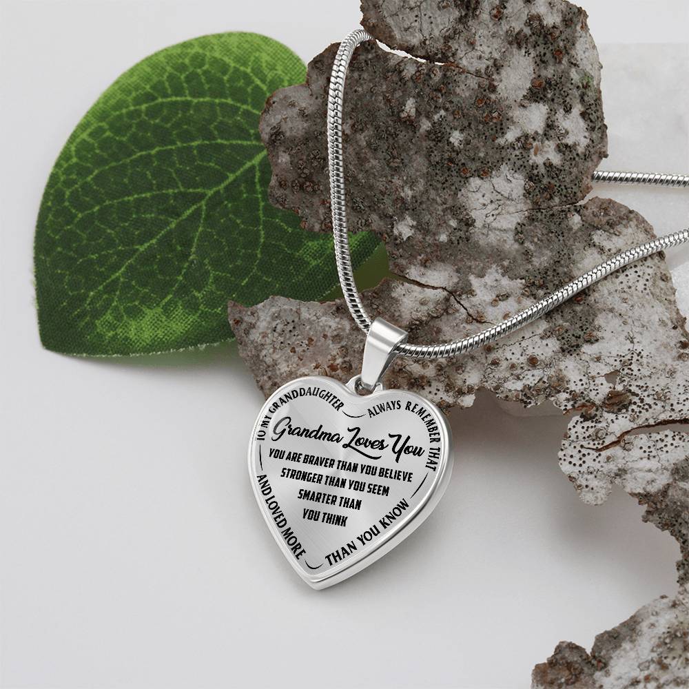 Grandma Loves You Heart Necklace for Granddaughter – image 3