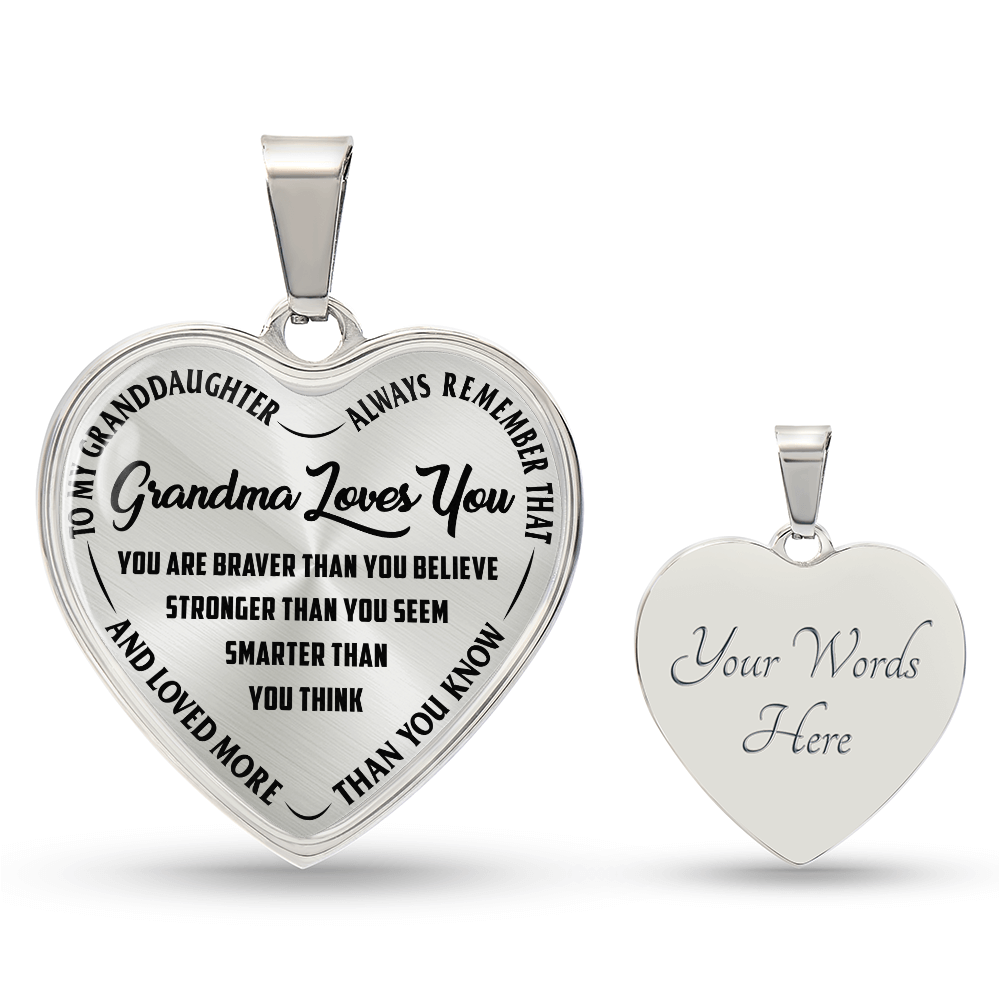Grandma Loves You Heart Necklace for Granddaughter – image 4