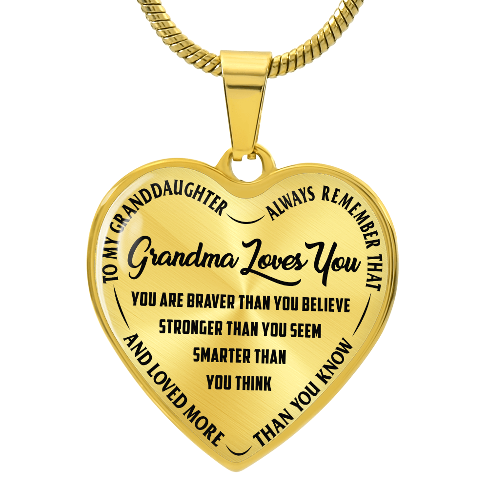 Grandma Loves You Heart Necklace for Granddaughter – image 5