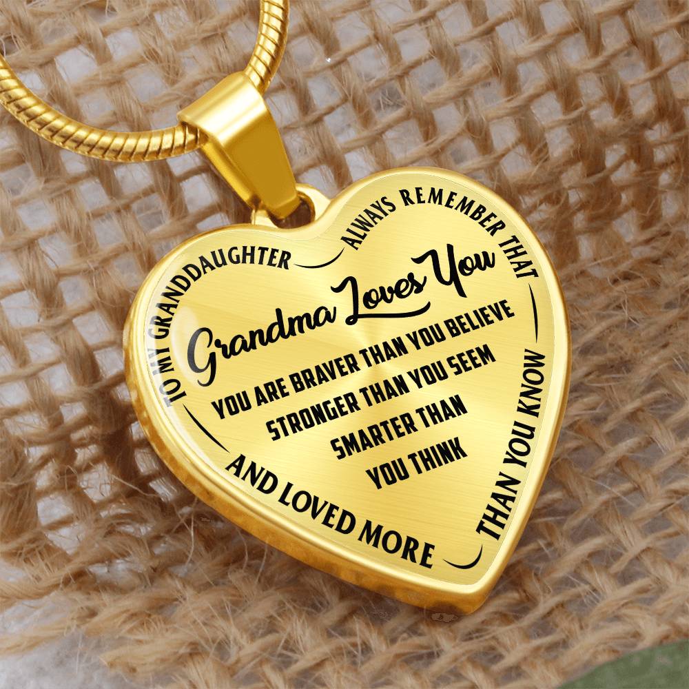 Grandma Loves You Heart Necklace for Granddaughter – image 6