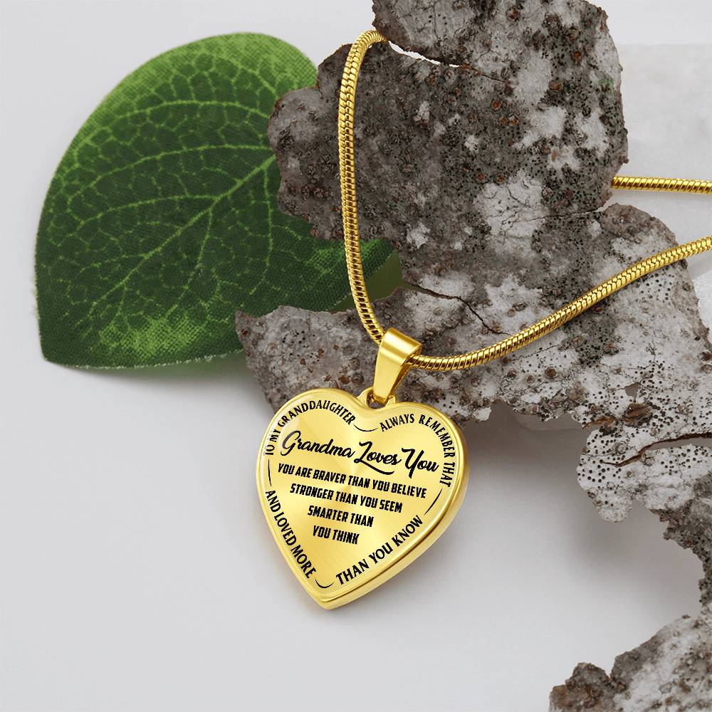 Grandma Loves You Heart Necklace for Granddaughter – image 8