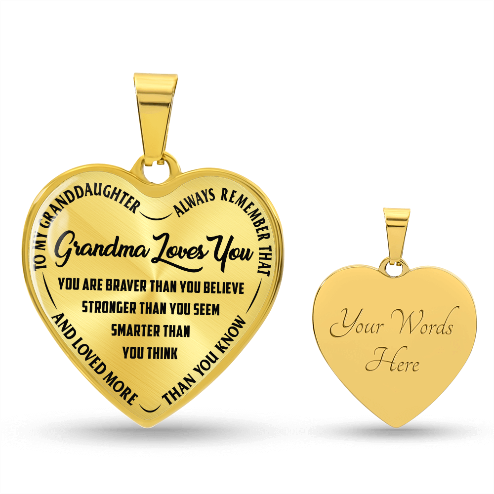 Grandma Loves You Heart Necklace for Granddaughter – image 7