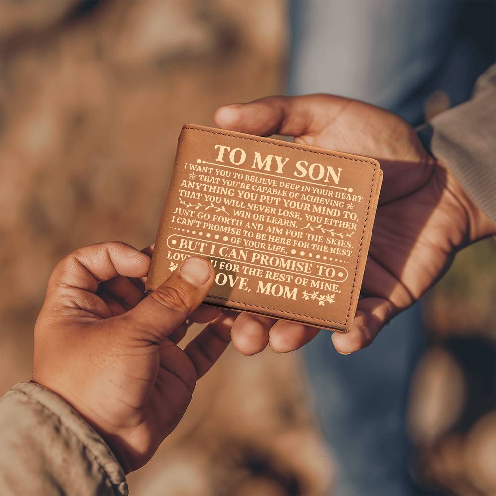 Gift for Son – Promise (Yellow) – Leather Wallet – image 4
