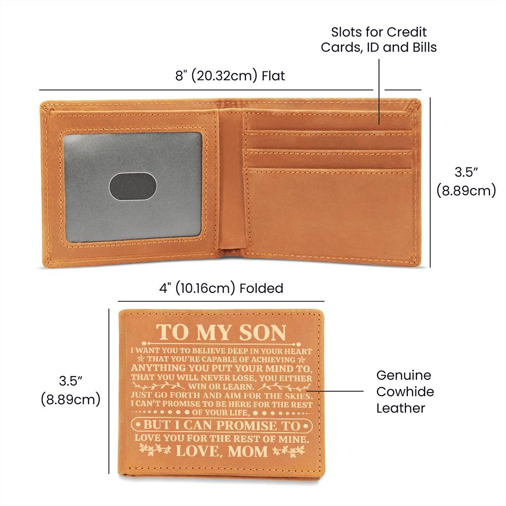Gift for Son – Promise (Yellow) – Leather Wallet – image 2