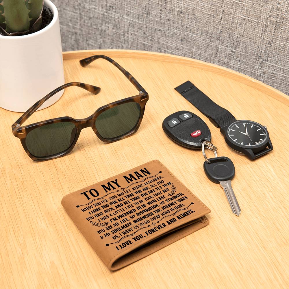 Gift for Him – Inspiration (Black) – Leather Wallet – image 3