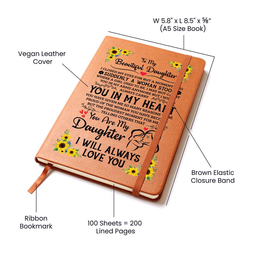 Gift for Daughter – Proud – Leather Journal – image 8