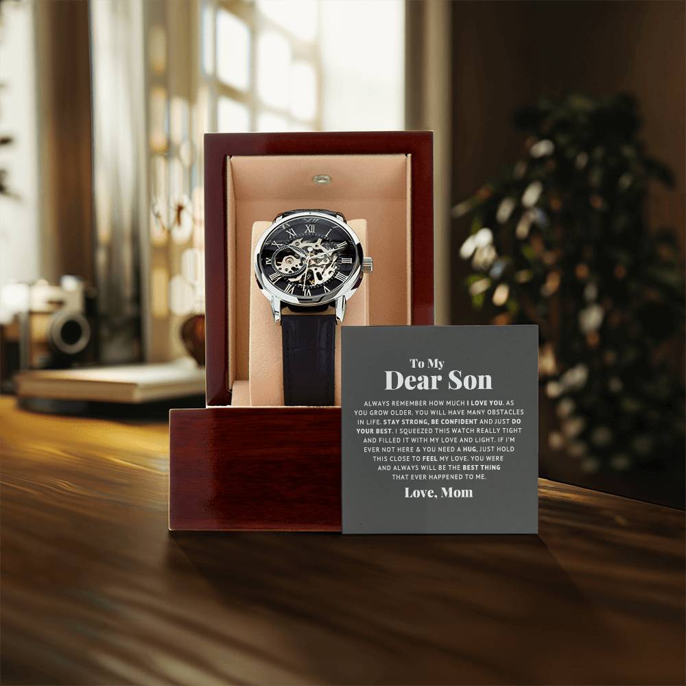 To My Dear Son Always Remember I Love You – Openwork Watch – image 2