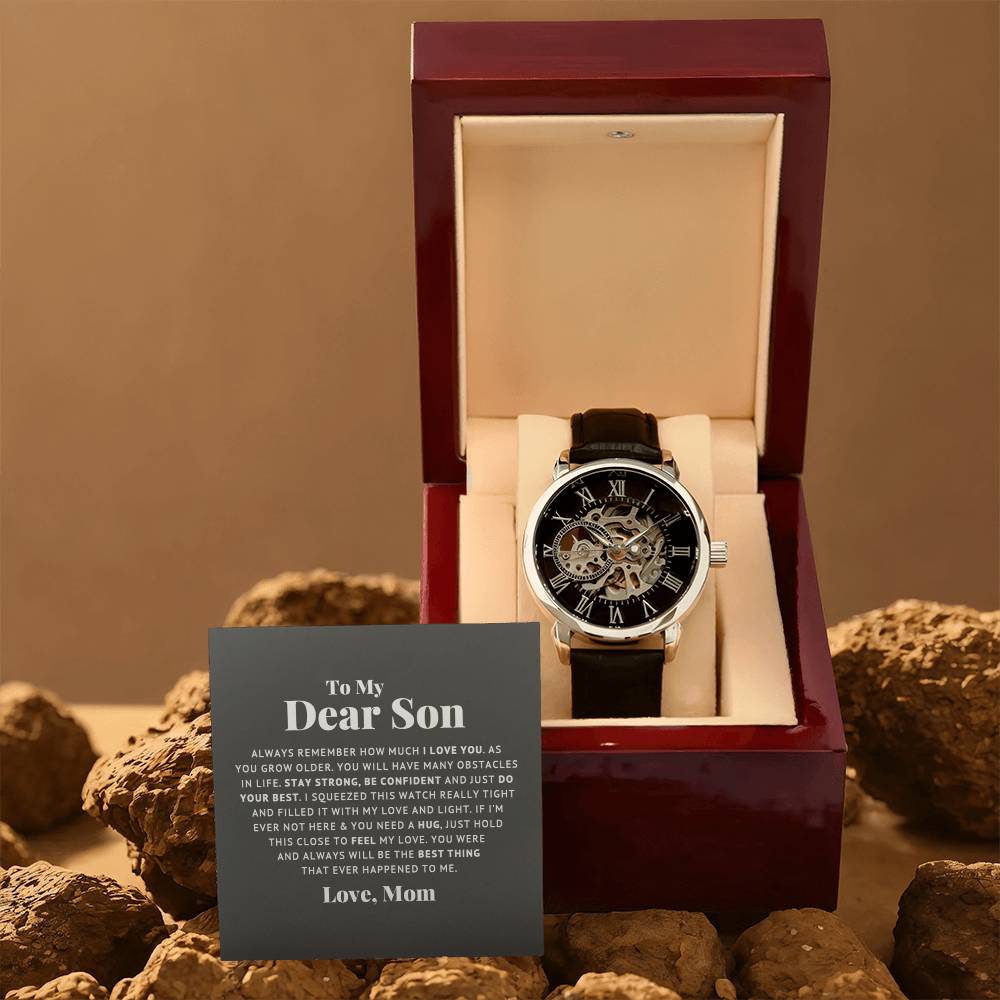 To My Dear Son Always Remember I Love You – Openwork Watch – image 3