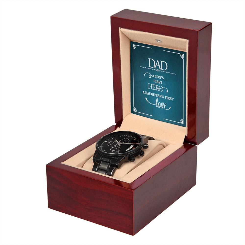 A Son's First Hero – Black Chronograph Watch – image 3