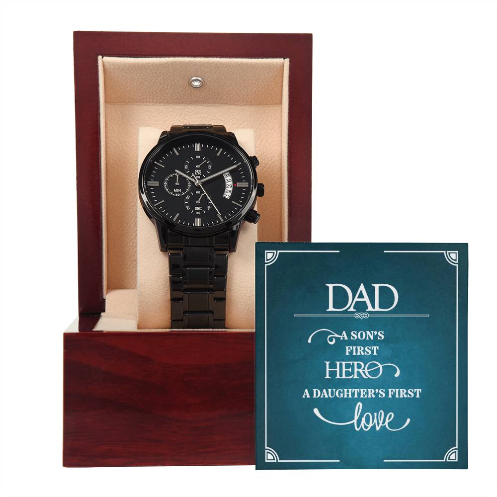 A Son's First Hero – Black Chronograph Watch – image 4