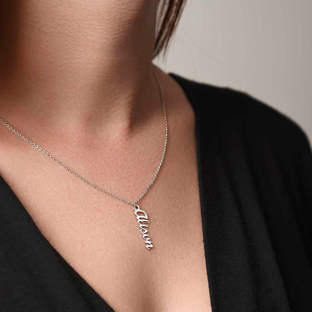 Classic Vertical Name Necklace – image 3