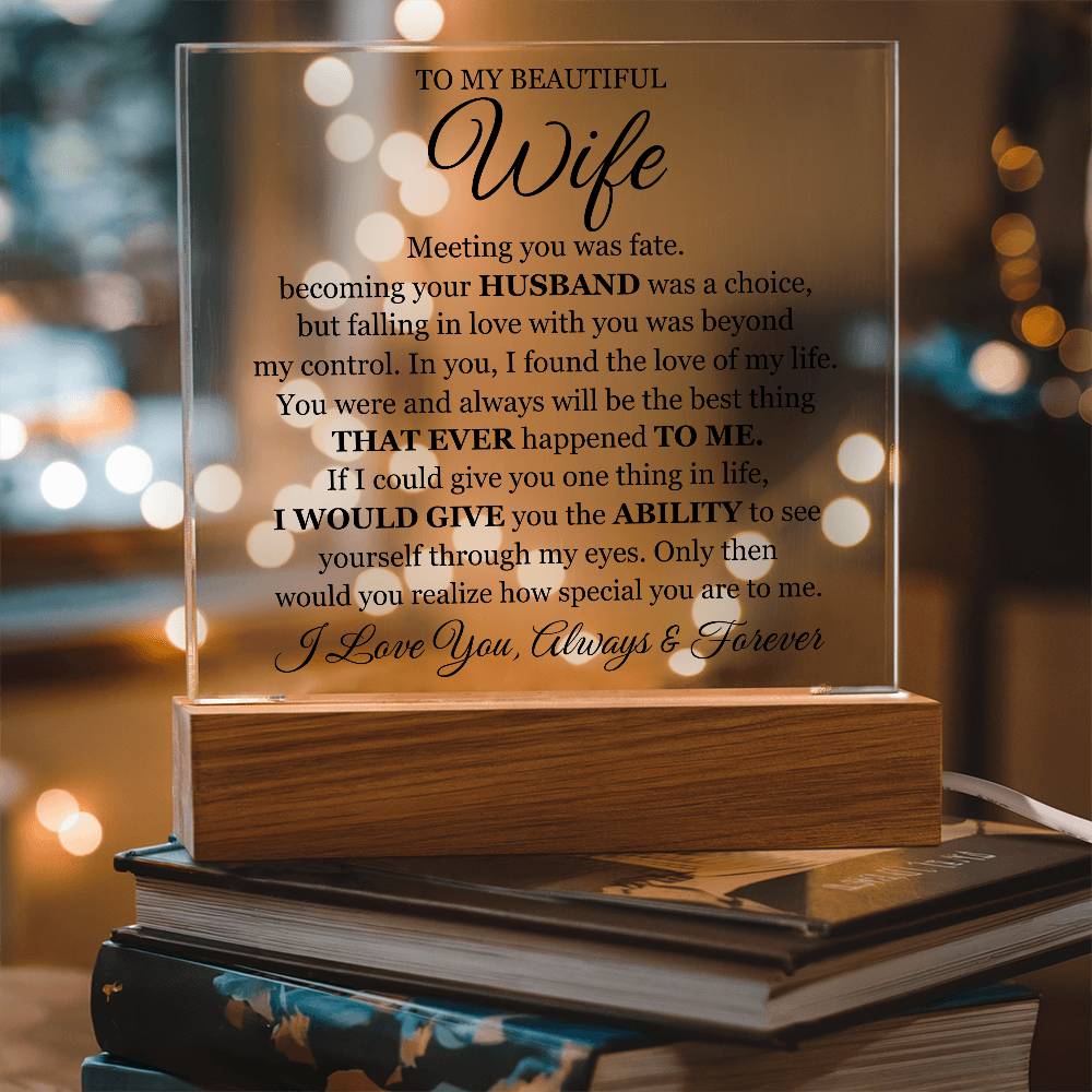 To My Beautiful Wife (Printed) – Acrylic Square – image 3