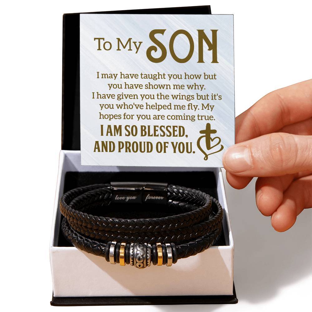 Gift for Son – – Men's Leather Bracelet