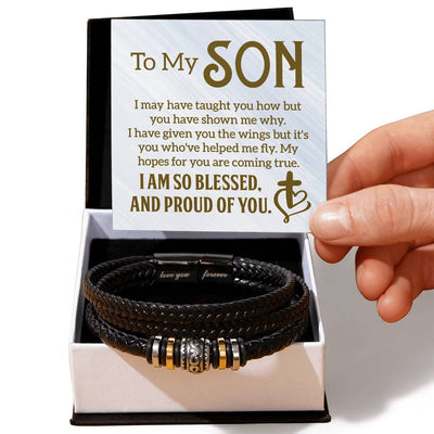 Gift for Son – – Men's Leather Bracelet