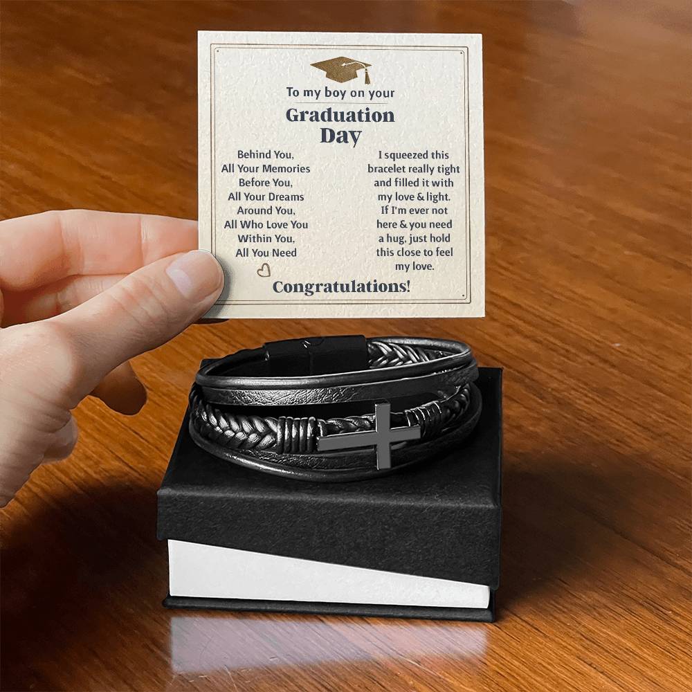 To My Boy Graduation Memories (Love You Forever) – Cross Bracelet – image 2