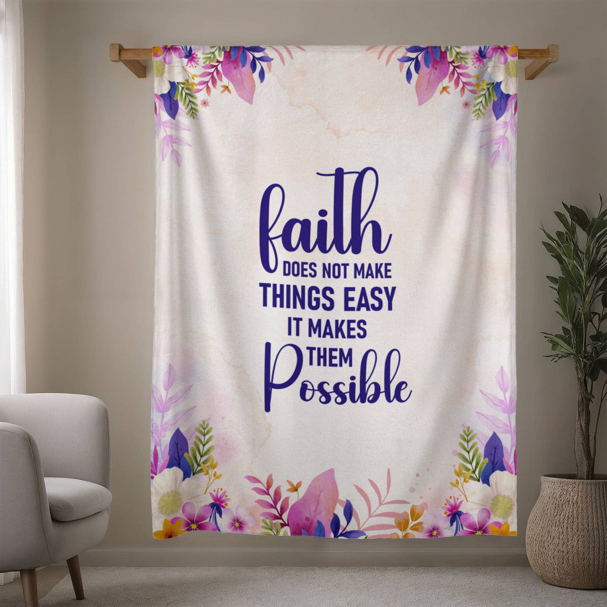 Faith Does Not Make Things Easy – Mink Touch Fleece Blanket – image 5