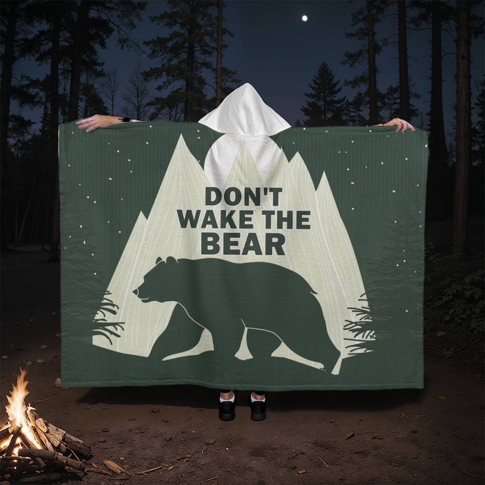 Don't Wake the Bear – Hooded Sherpa Fleece Blanket – image 2