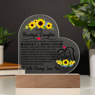 Gift for Daughter – Proud – Acrylic Heart Plaque