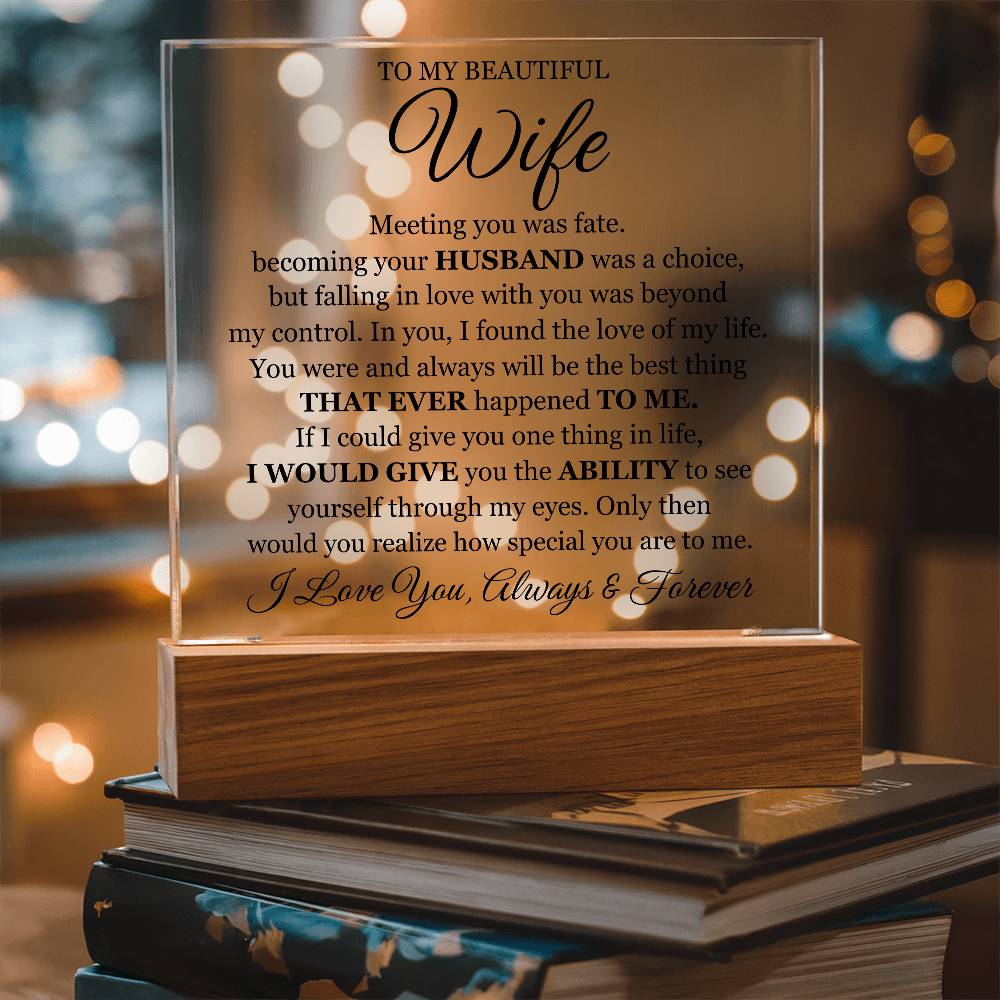 To My Beautiful Wife (Printed) – Acrylic Square – image 5