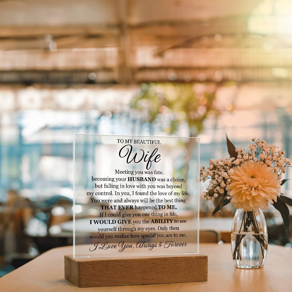 To My Beautiful Wife (Printed) – Acrylic Square – image 6
