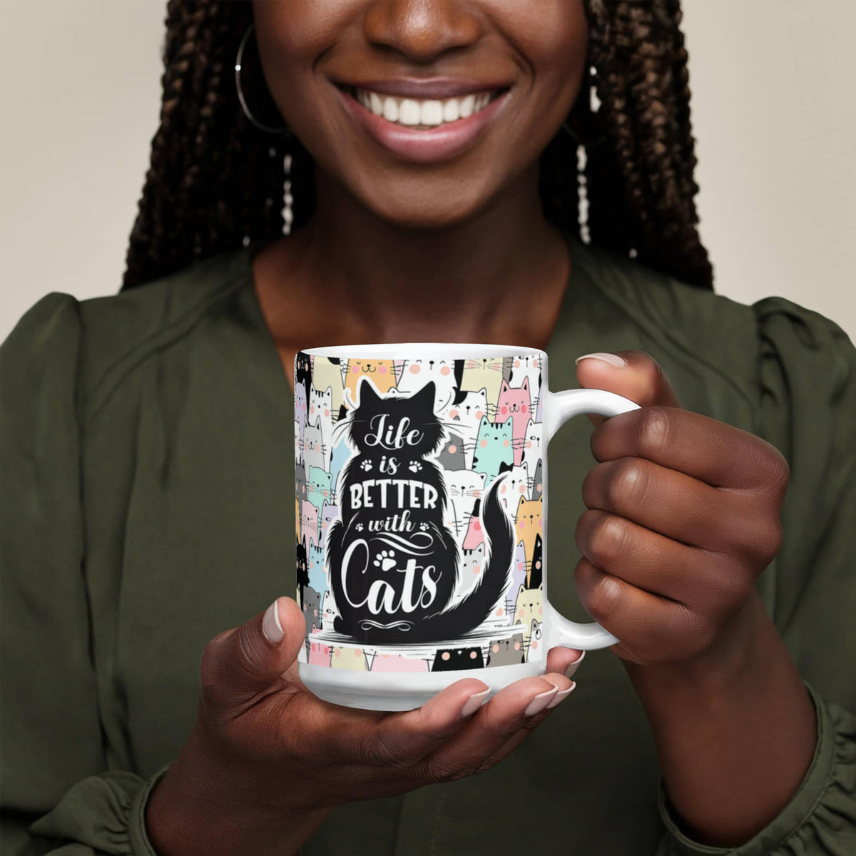 Life Is Better With Cats – Ceramic Mug – image 2