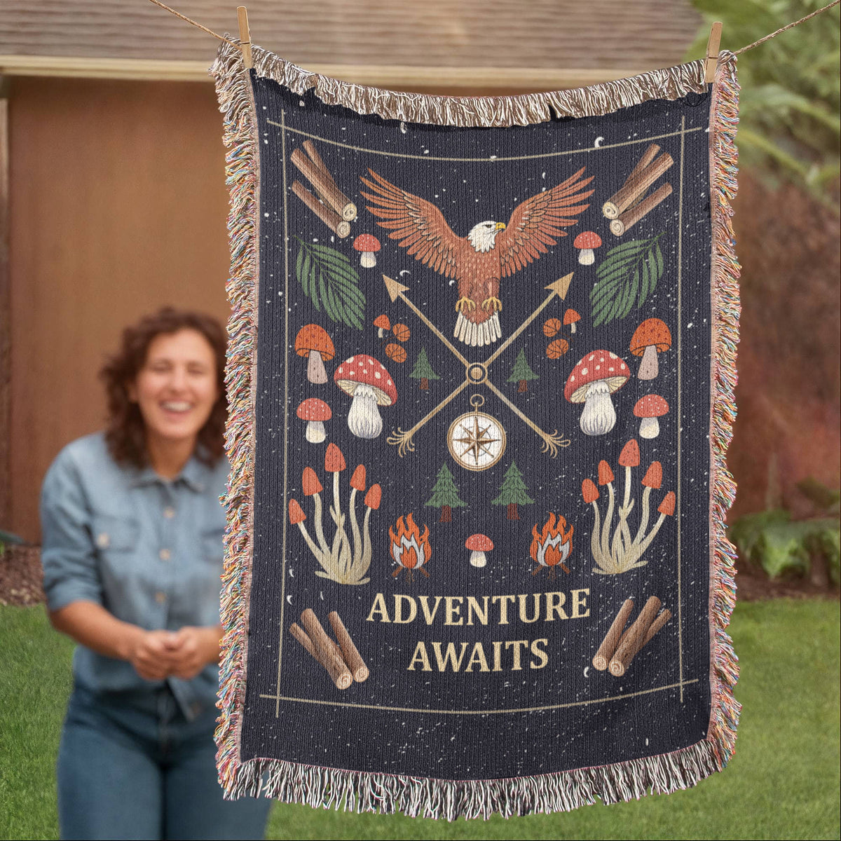 Adventure Awaits – Woven Blanket – image 4