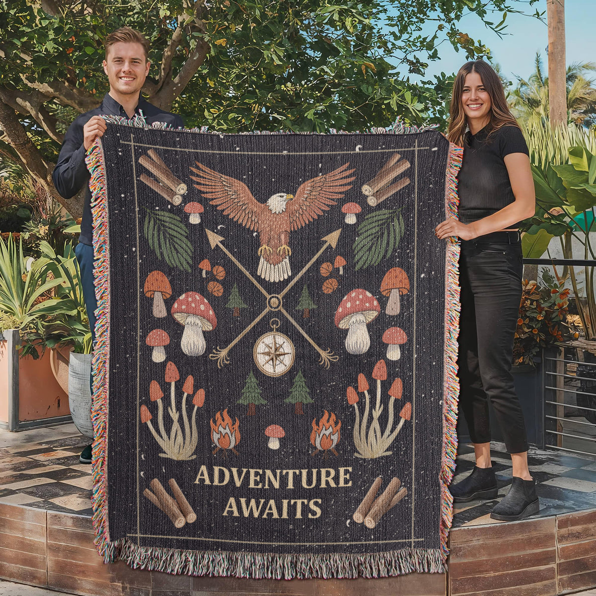 Adventure Awaits – Woven Blanket – image 9