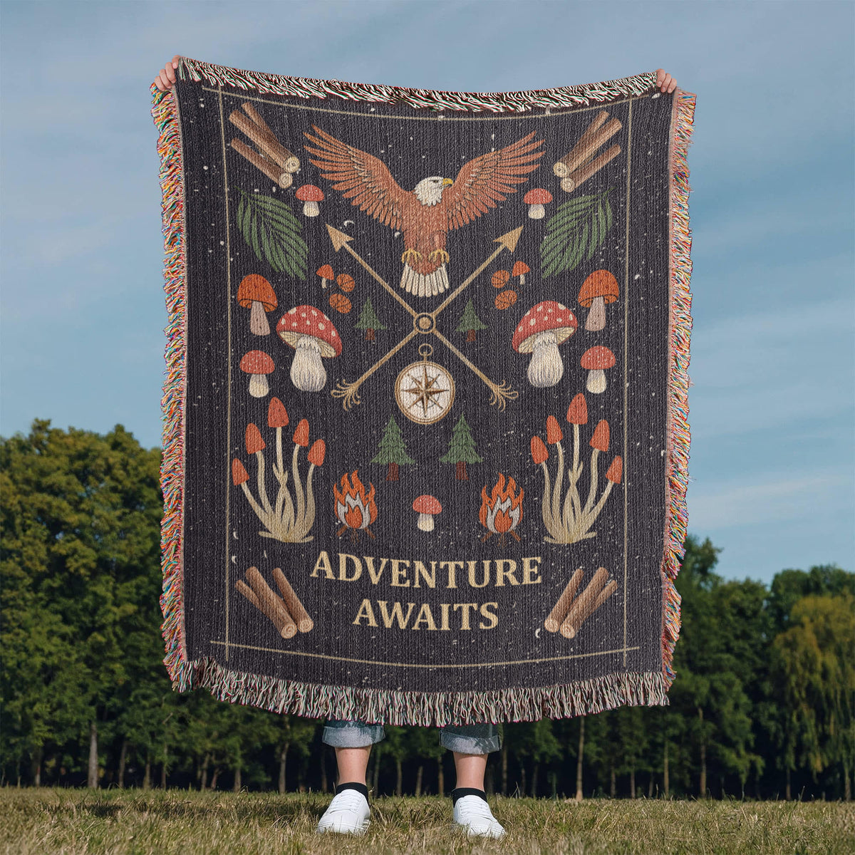 Adventure Awaits – Woven Blanket – image 5