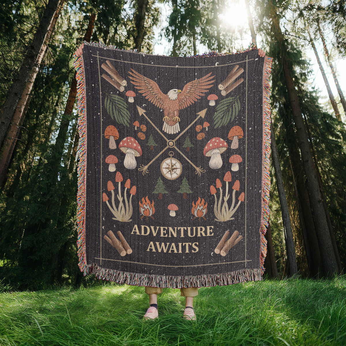 Adventure Awaits – Woven Blanket – image 7