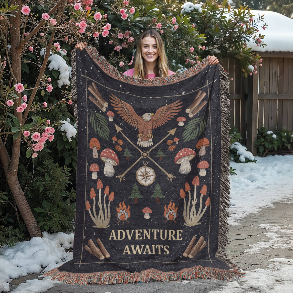 Adventure Awaits – Woven Blanket – image 3