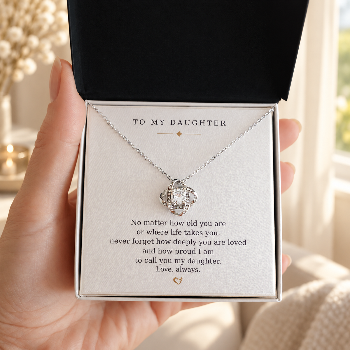 To My Daughter Love Knot Necklace – Always Loved