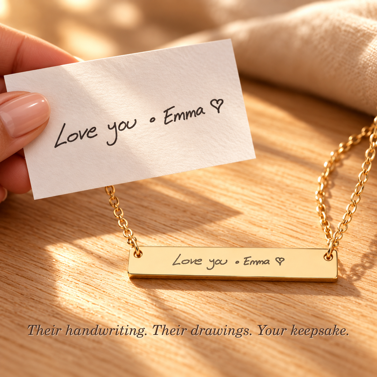Actual Handwriting Necklace – Personalized Keepsake