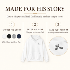 Personalized Dad EST. Hoodie - Custom Year