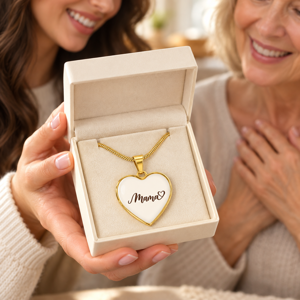 Personalized Mama necklace presented as a meaningful gift for Mom