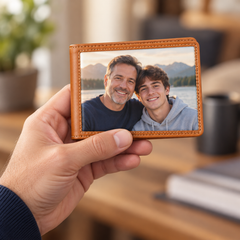 Personalized Photo Leather Wallet – Custom Gift for Him
